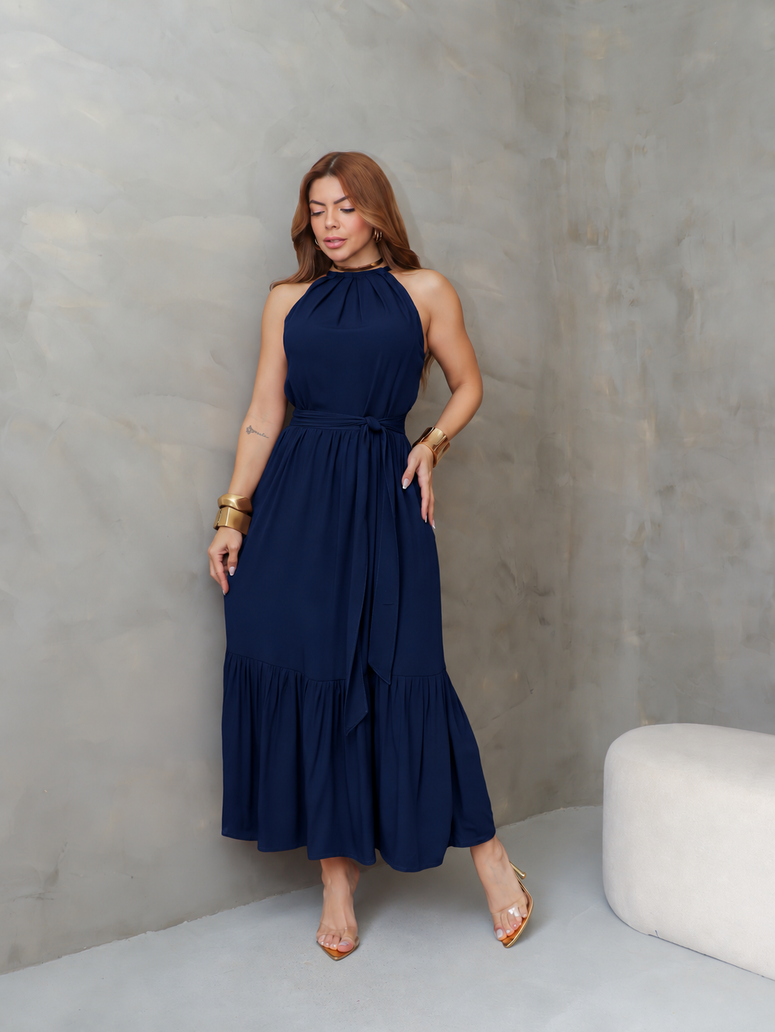 Vestido Midi Feminino Liz em Viscolinho