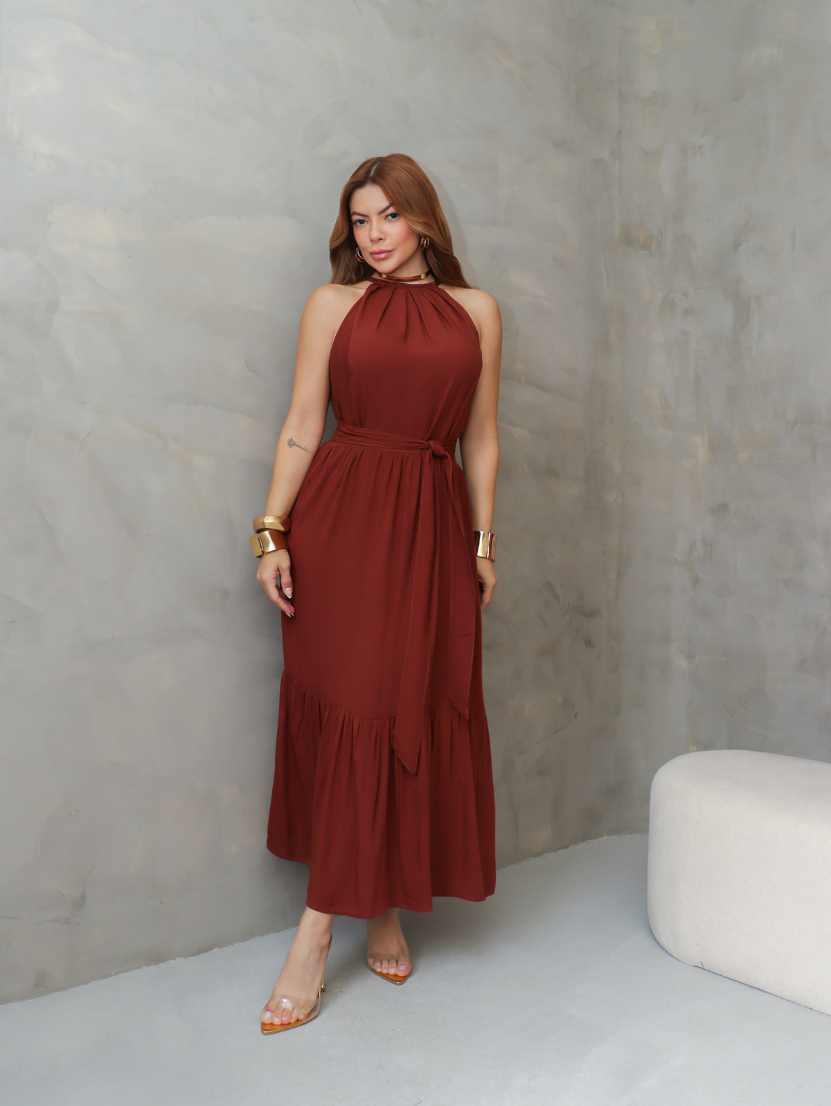 Vestido Midi Feminino Liz em Viscolinho