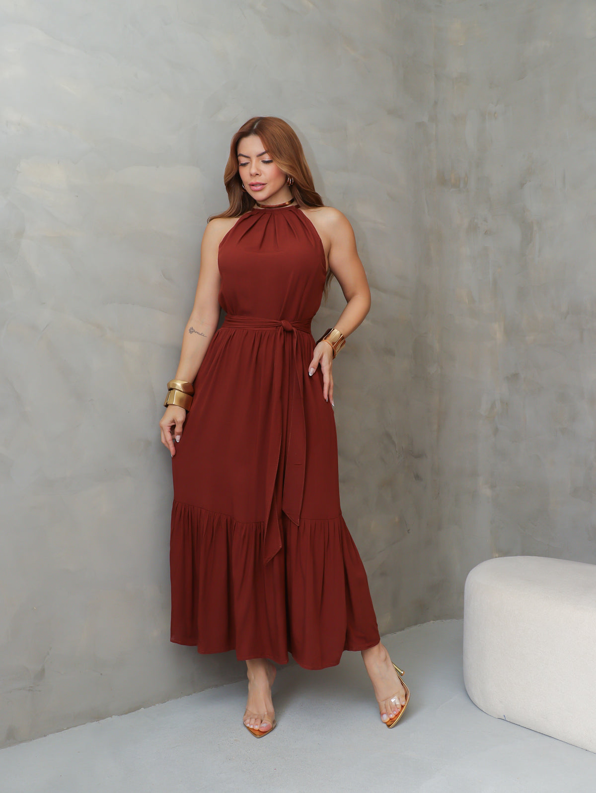 Vestido Midi Feminino Liz em Viscolinho