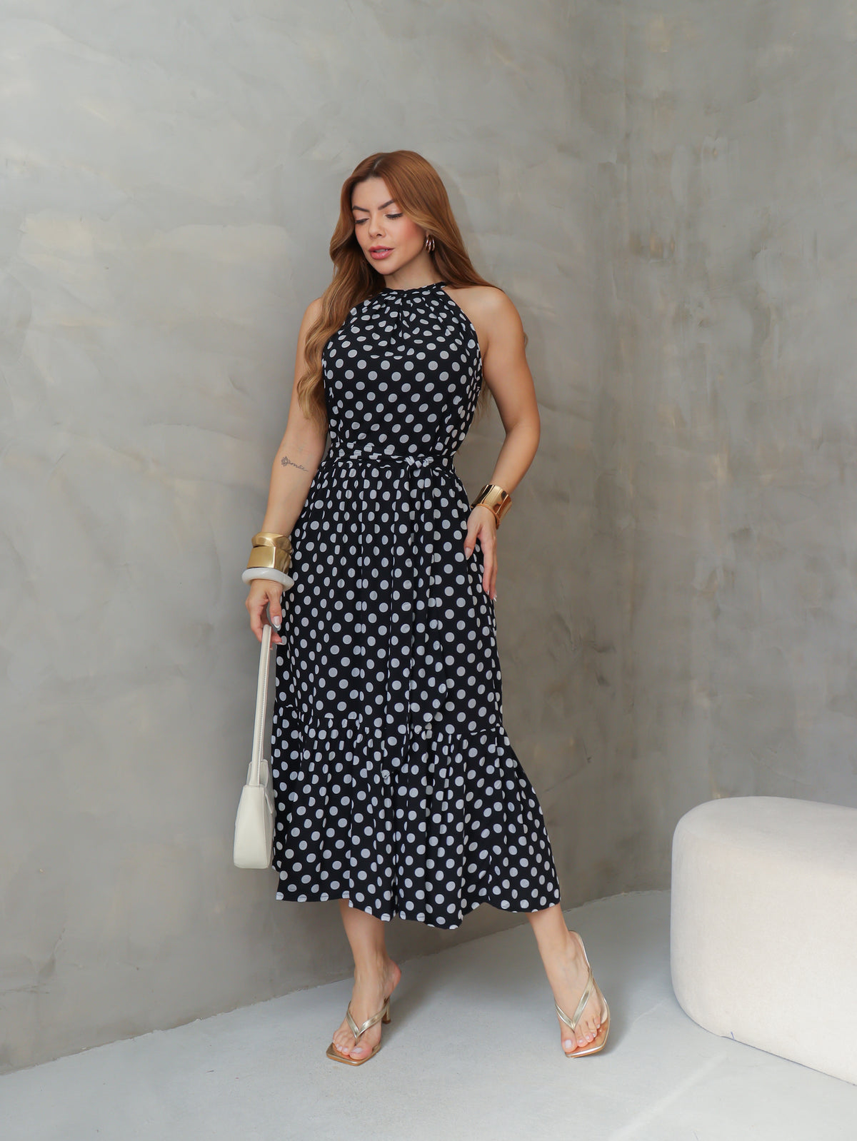 Vestido Midi Feminino Liz em Viscolinho