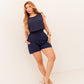 Short de Crepe Duna Cintura Alta com Bolso Lateral Feminino