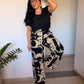 Conjunto Cléo Calça Estampada + Blusa